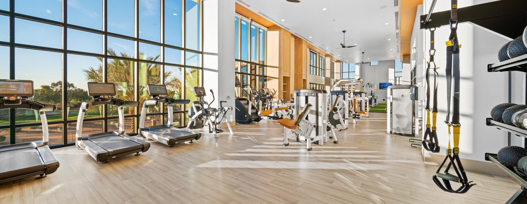 Open and well-lit fitness center