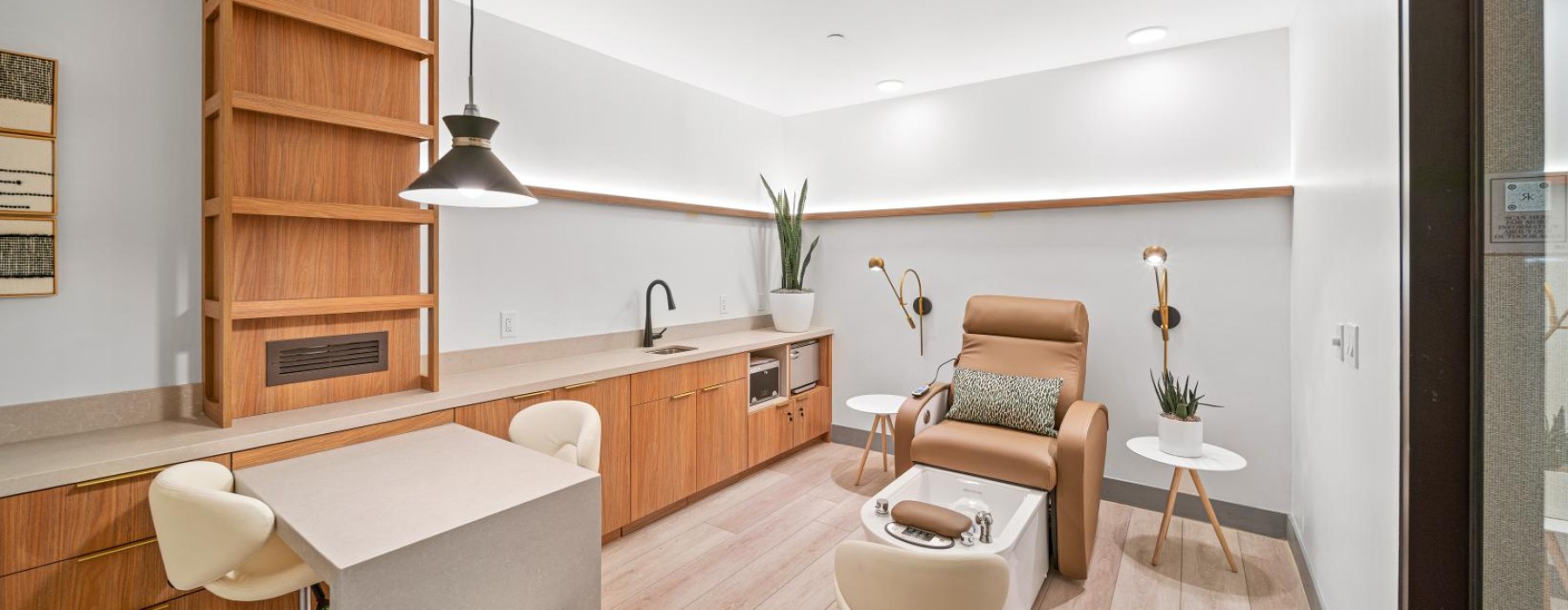 a nail spa room